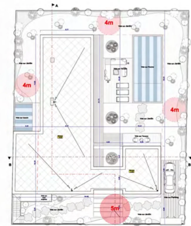 Plan toiture de la villa plain-pied — Terrafino Villas Marrakech